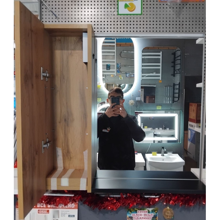 Зеркальный шкаф 70см TAXO LED Barco Blanco левый