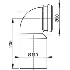 M906 Коліно стоку 90/110 Alca