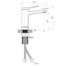 Смеситель для умыв низкий Q-TAP Nando d-35, хром