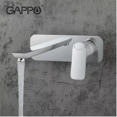 Змішувач для умивальника GAPPO G1048-22, білий/хром