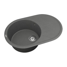 Мойка для кухни из исскуственого камня Vankor Sity  780х510х200 овал. Gray + сифон