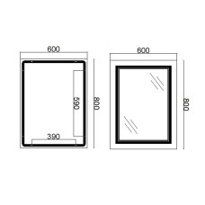 Дзеркало Qtap Cardinal 600х800 з LED-підсвічуванням Touch, з антизапітнінням, з диммером,з регулюванням температури коліру (3000-6500K) QT0478C6080
