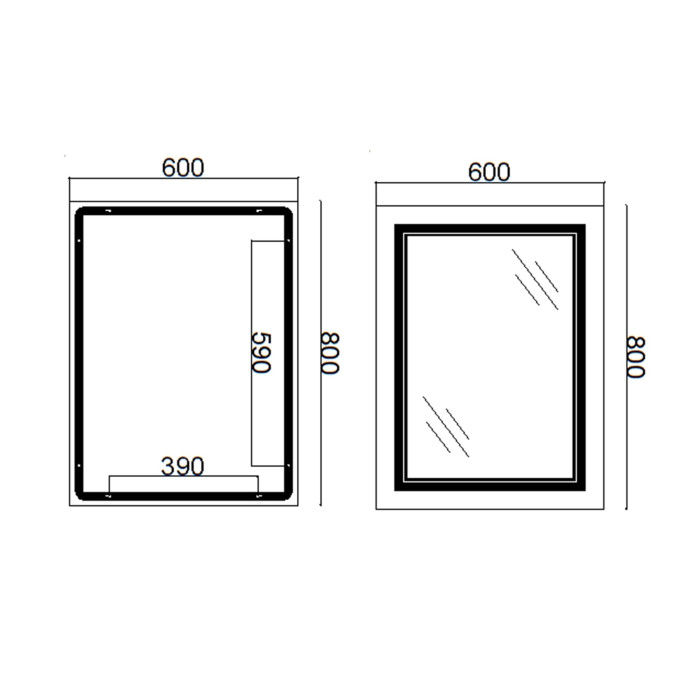 Зеркало Qtap Cardinal 600х800 с LED-подсветкой Touch, с антизапотеванием, с диммером, регулятор температуры  цвета (3000-6500K) QT0478C6080