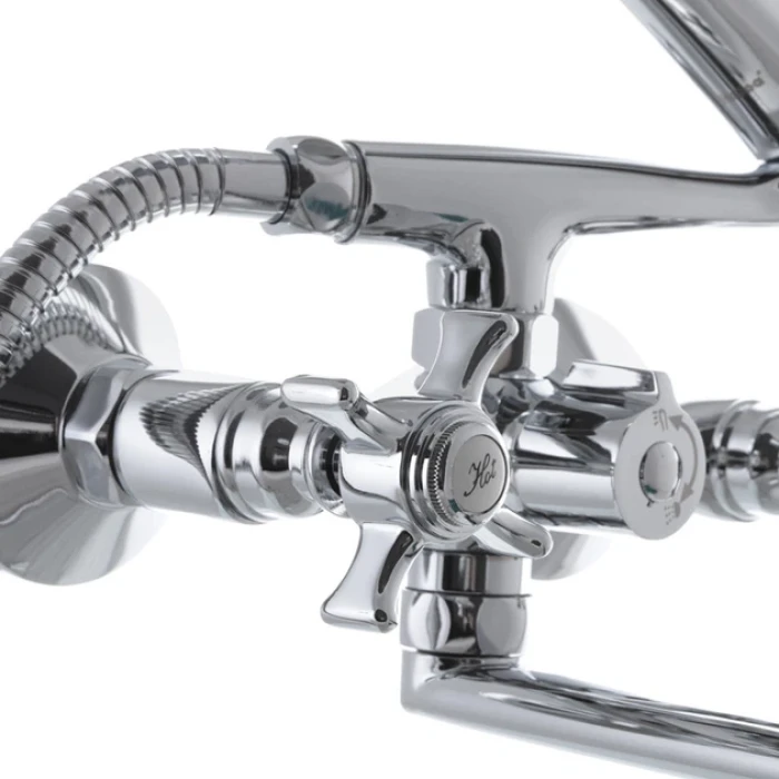 Змішувач для ванни Haiba Zeus 140 Euro, довгий вилив, двовентильний (HB0420)