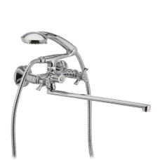 Змішувач для ванни Haiba Zeus 140 Euro, довгий вилив, двовентильний (HB0420)