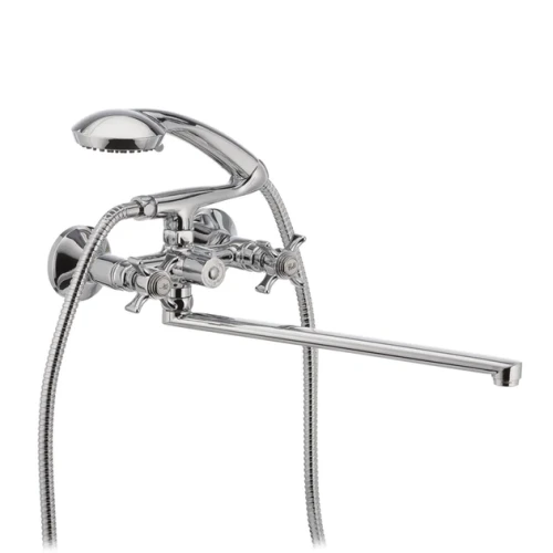 Змішувач для ванни Haiba Zeus 140 Euro, довгий вилив, двовентильний (HB0420)
