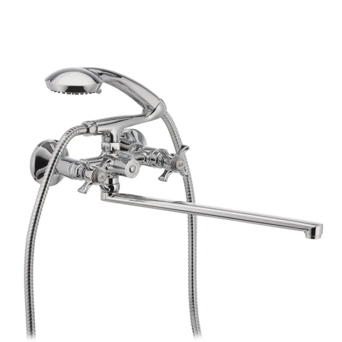 Змішувач для ванни Haiba Zeus 140 Euro, довгий вилив, двовентильний (HB0420)