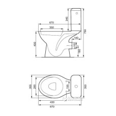 Унітаз-компакт Cersanit-Mito GREY 373 3/6 TK002-005 з поліпропіленовим сидінням