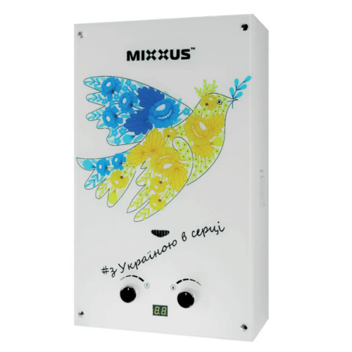 Колонка MIXXUS GWH-0610 BASIC димохідне скло малюнок (пташка)