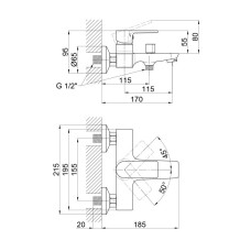 Змішувач для ванни Qtap Leo 3062102GC