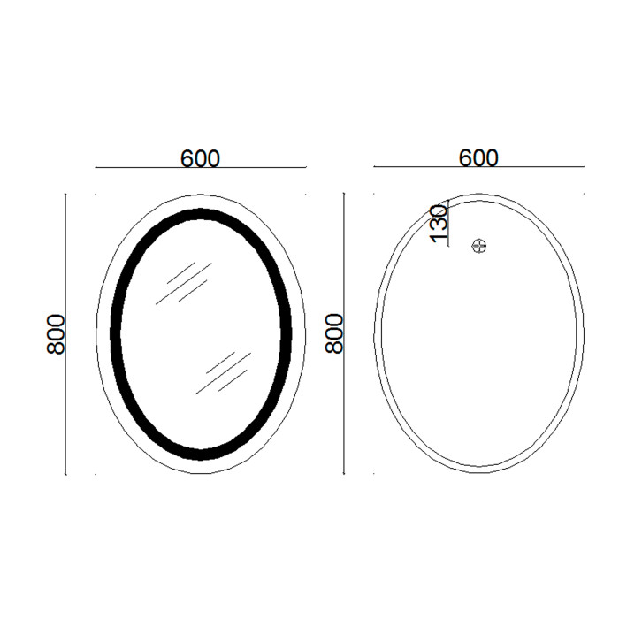 Дзеркало Lidz Vida 800х600 з LED-підсвічуванням Touch, з антизапітнінням, з диммером,з регулюванням яркости LD78LF6080