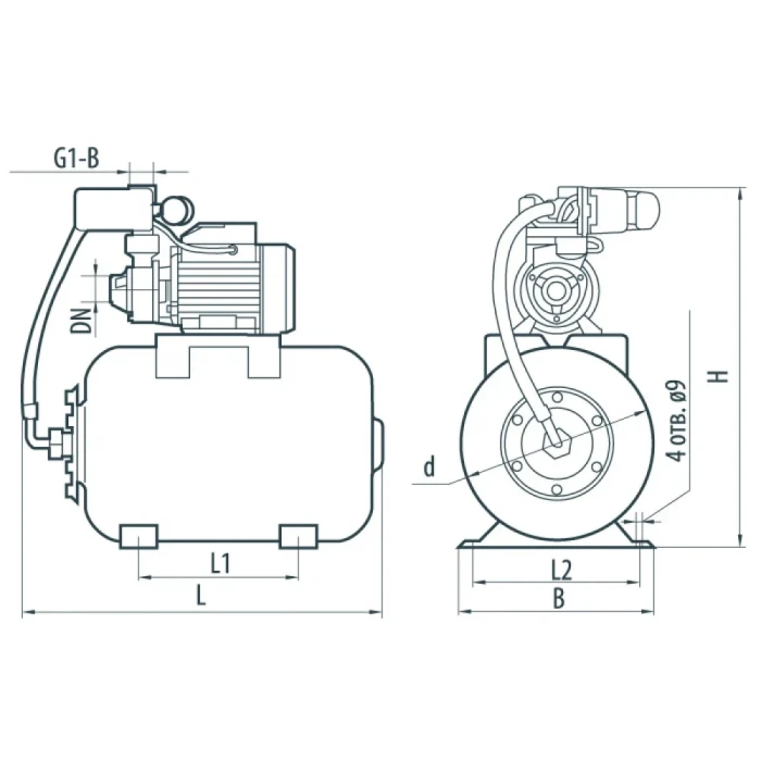 Станция  SPRUT  AUQB 60/24 370Вт, 2,1куб, 40м