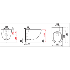 Унітаз підвісний  Jika MIO Rimless H8207140000001+H891711000 з дюропластовим сидінням soft close