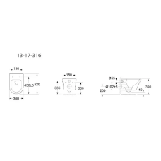 Унітаз підвісний Volle NEMO 13-17-316 з дюропластовим сидінням Slow-closing 