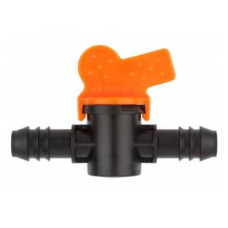 Кран прохідний для крапельної трубки Dn16