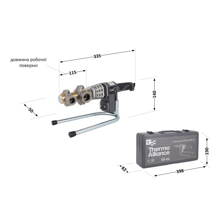 Паяльник для пластиковых труб Thermo Alliance STD-102 Ø20-32 (автоматический 700W)