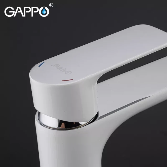 Змішувач для умивальника GAPPO G1048-2, білий/хром
