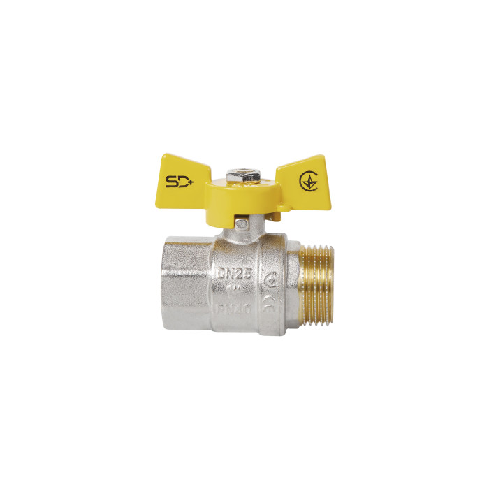 Кран шаровой SD Plus 1" ВН для газа (бабочка) SD607NG25PN40