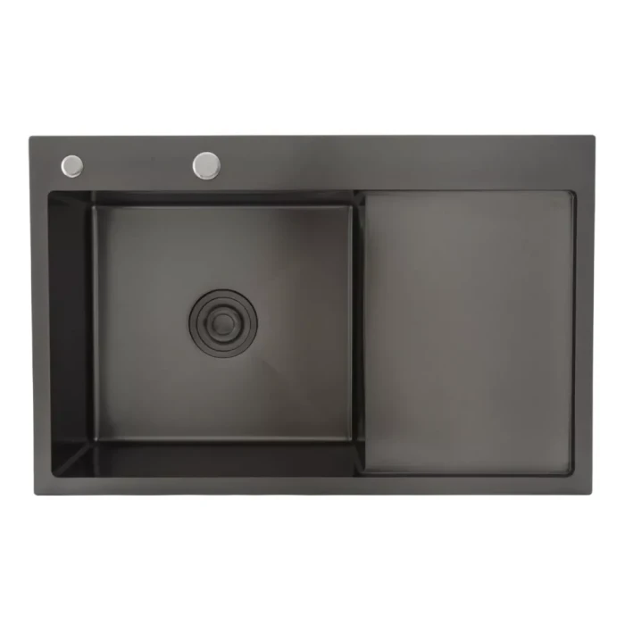 Кухонна мийка GAPPO GS7850-6L накладна 780x500 мм, поверхня PVD, чаша лівая