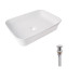 Комплект Qtap Virgo N: Раковина накладная 560x380x130 мм, White, прямоугольная + Донный клапан Pop-up PU02