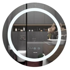 Зеркало круглое LED 60 MIXXUS Plain часы, с антизопотев.
