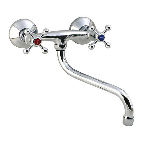 Змішувач кухня настінний 2-х ручковий SILVER Хайм