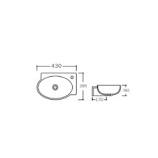 Раковина Qtap Leo 430x285x160 White QT11111008LW