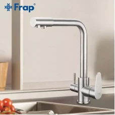 Змішувач для кухні на дві води Frap F4348, сатин