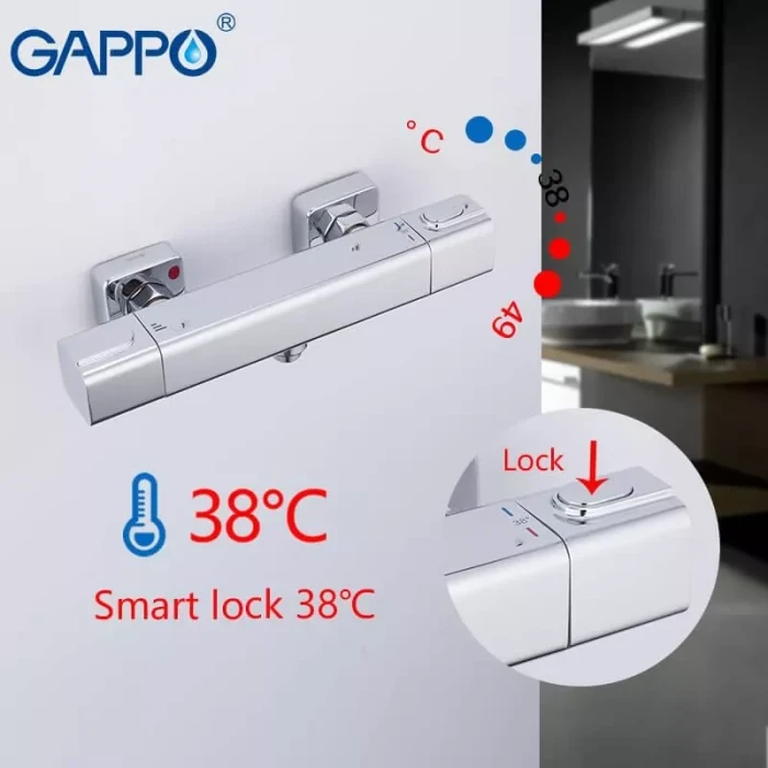 Змішувач для душу GAPPO G2091 термостат, хром