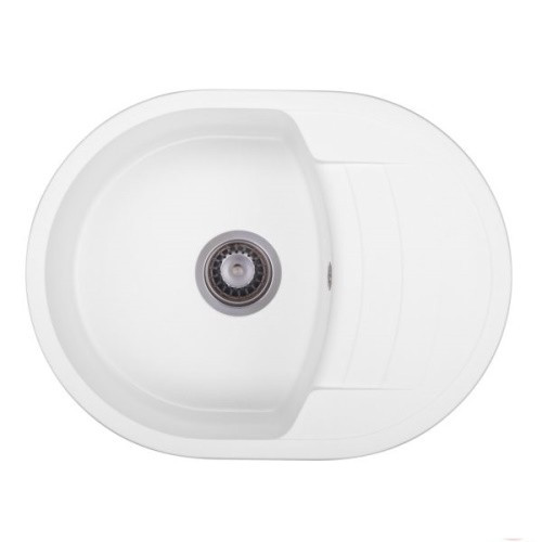 Мойка GRANADO MALAGA 620x470x200 овальная white + сифон