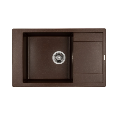 Мойка для кухни из искуственого камня Granado ALMERIA 775x490x195 прямоугольная marron + сифон