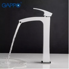 Змішувач для умивальника GAPPO G1007-18, білий/хром