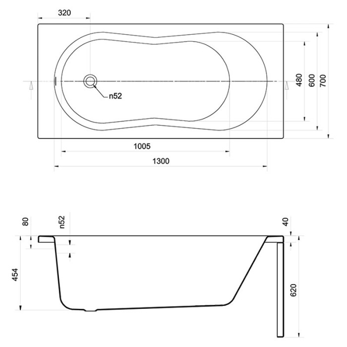 Ванна акриловая Cersanit Nike 150х70 прямая