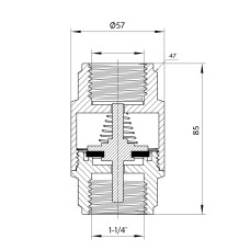 Обратний клапан Thermo Alliance Forte 1 1/4"ВВ никель с латунным штоком TAF240W32