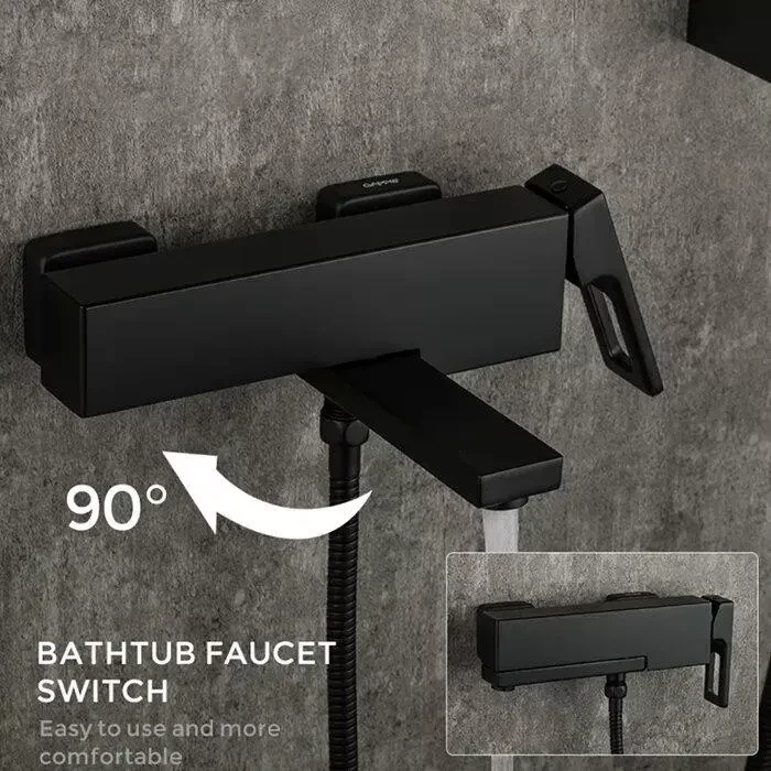 Змішувач для ванни GAPPO G3217-6, чорний