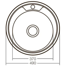 Мойка круг 490х170 декор ZERIX 0,6мм