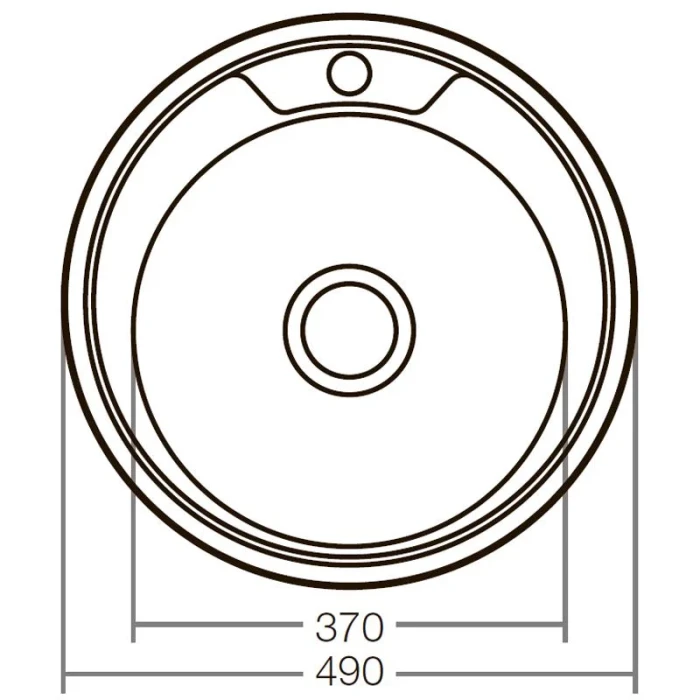 Мойка круг 490х170 декор ZERIX 0,6мм