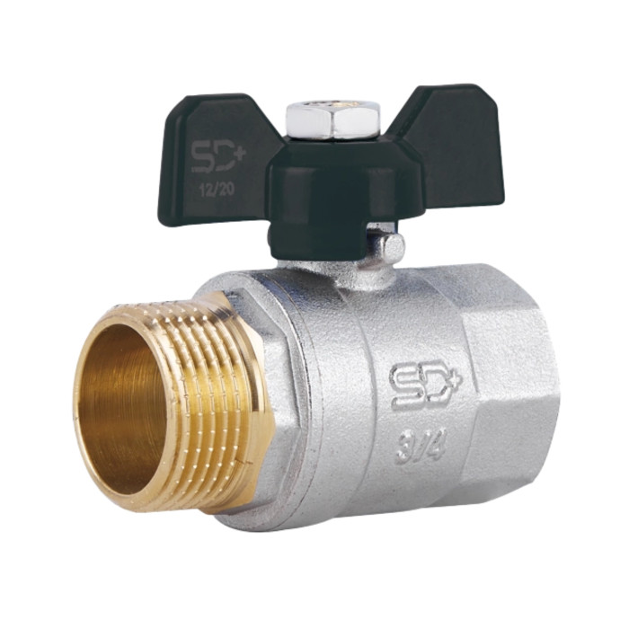 Кран шаровой SD Plus 3/4" ВН для воды (бабочка) SD607W20