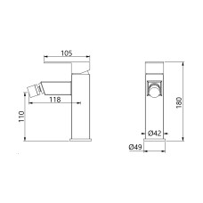 Смеситель для биде Lidz Kubis 001AF (k35) LDKUB001AFNKS46097 Nickel
