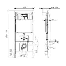Инсталляция подввесного унитаза Koller Pool Dune 1200SL KP-112-001