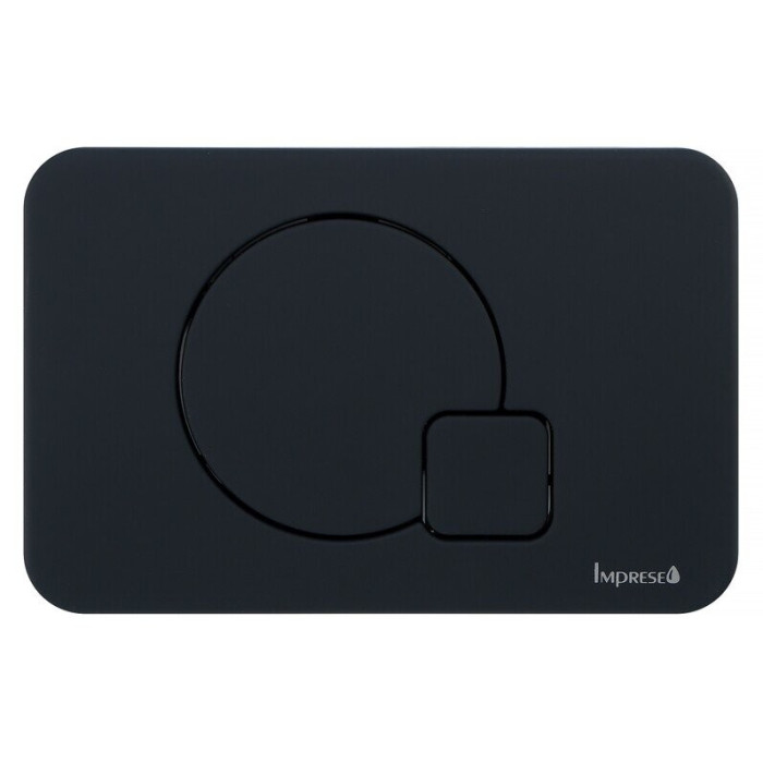 Клавіша змиву чорна soft-touch, пластик, подвійний змив IMPRESE i7115