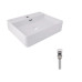 Комплект Qtap Nando LT: Раковина подвесная прямоугольная 500х420х130 мм White + Донный клапан PU02O