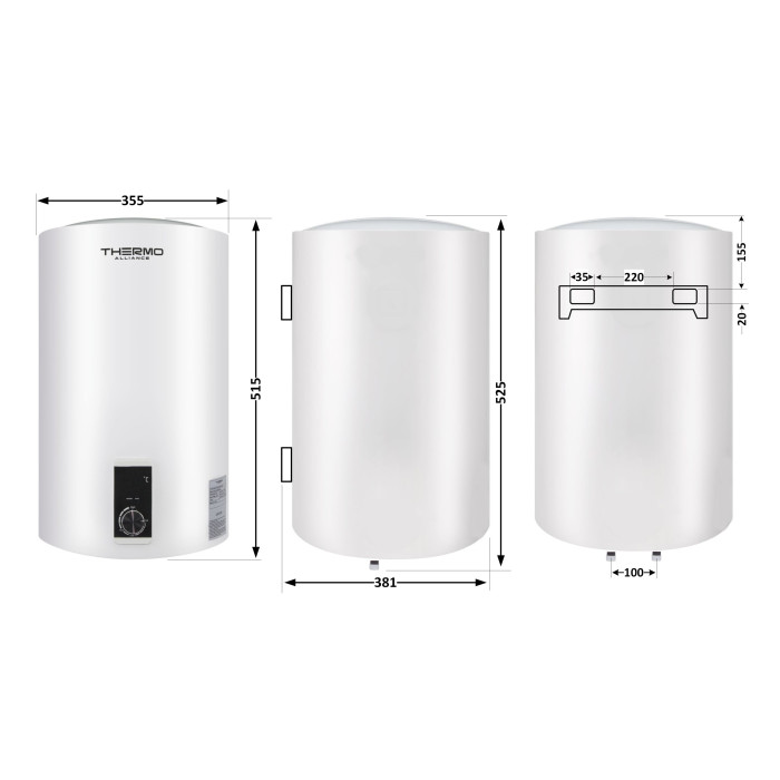 Бойлер электрический Thermo Alliance 30 л вертикальный, сухой ТЭН 1,6 кВт D30V16J1(D)K
