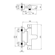 Смеситель термостатический для ванны Qtap Inspai-Therm CRMT300800