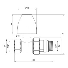 Кран радиаторный  SD Plus 1/2" ВН антипротечкой прямой  SD226W15
