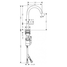 AXOR ONE змiшувач для умивальника, 170, Select, з донним клапаном, хром