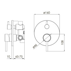 CRUZE змішувач прихованого монтажу, 2-F, cromo