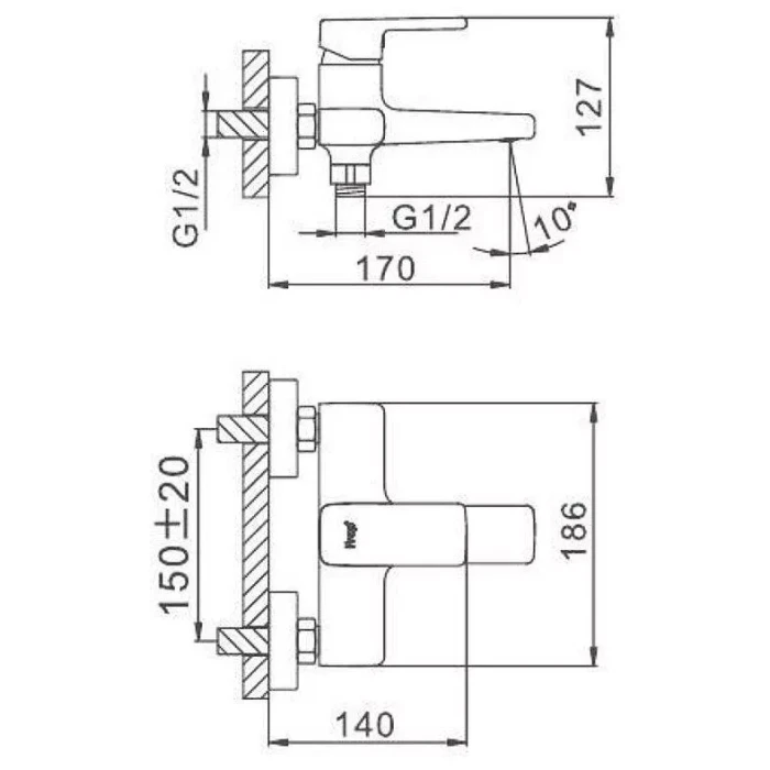 Змішувач для ванни Frap F3260, хром