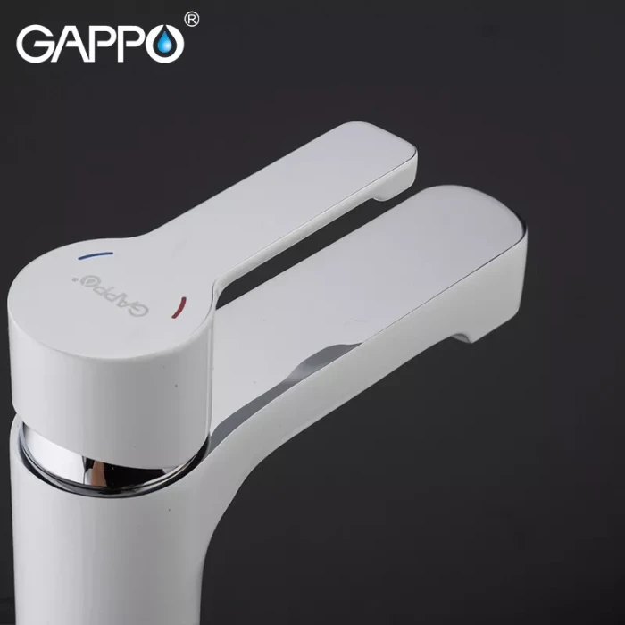 Змішувач для умивальника GAPPO G1002-8, білий/хром Змішувач для умивальника GAPPO G1002-8, білий/хром