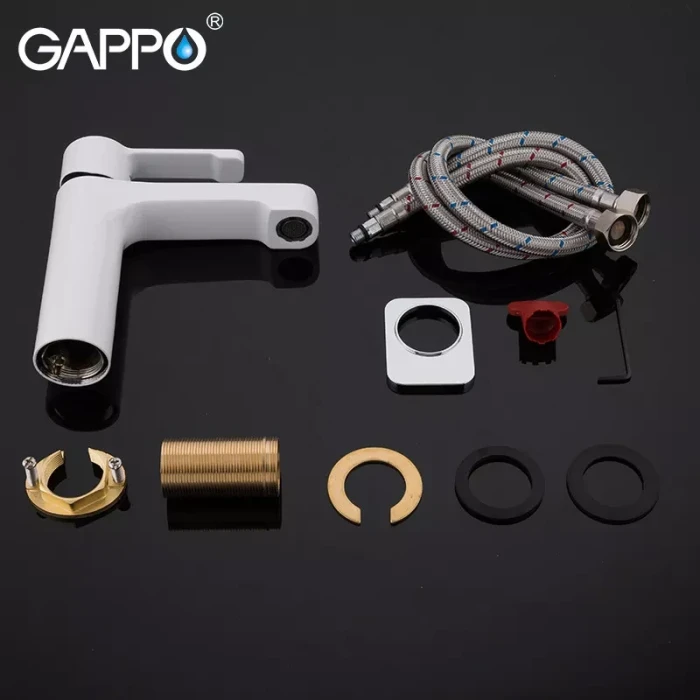 Змішувач для умивальника GAPPO G1002-8, білий/хром Змішувач для умивальника GAPPO G1002-8, білий/хром